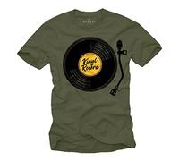 MAKAYA T-Shirt Hombre Manga Corta - Camiseta de Hip Hop Musica 80's DJ Regalos Originales Verde XXXXXL