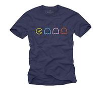 MAKAYA Vintage Gaming T-Shirt para Hombre - Camiseta Friki Azul Talla XL