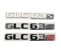 MAKAZHZZRM 3D ABS Cromo Negro Logo GLC63S Emblema Letras Pegatina Coche Insignia for Maletero calcomanía Apta for Mercedes Benz GLC 63 S AMG GLC 63 S Accesorios(Chrome)