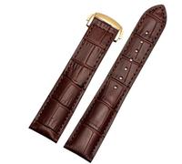 MAKAZHZZRM Correa de reloj compatible Fit For Omega Speedmaster Butterfly Flying Strap Rado Diamond Master Crystal Gem Series Correa de reloj negra de 20 mm(Brown-Gold,18mm)