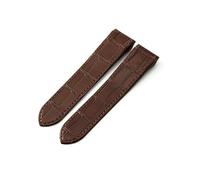 MAKAZHZZRM Correa de reloj de cuero compatible Fit For Cartier Sandoz Santos 100, resistente al agua y al sudor, for hombre y mujer, de 20 mm y 23 mm.(Brown-No Buckle,24.5mm)