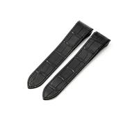 MAKAZHZZRM Correa de reloj de cuero compatible Fit For Cartier Sandoz Santos 100, resistente al agua y al sudor, for hombre y mujer, de 20 mm y 23 mm.(Black-No Buckle,23mm)