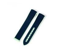 MAKAZHZZRM Correa de reloj de silicona Fit For diseño tejido y diseño de interfaz de arco compatible Fit For la serie Omega Planet, color marrón, azul claro y blanco.(Blue Green-No buckle)