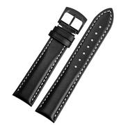 MAKAZHZZRM Correas de reloj compatibles Fit For Breitling Aviation Timing Serie 1 AB0120 Avengers V17311 Blackbird Correa de cuero(Black White-Black,22mm)