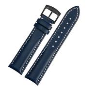 MAKAZHZZRM Correas de reloj compatibles Fit For Breitling Aviation Timing Serie 1 AB0120 Avengers V17311 Blackbird Correa de cuero(Blue White-Black,24mm)