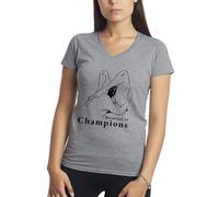 Makdi Breakfast of Champions Parody Camiseta Gris de Mujer con Cuello en V Size M