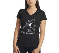 Makdi Breakfast of Champions Parody Camiseta Negra de Mujer con Cuello en V Size L