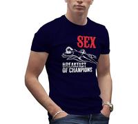 Makdi Breakfast of Champions Sex Parody Camiseta Azul Marino de Hombre Size L