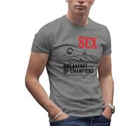 Makdi Breakfast of Champions Sex Parody Camiseta Gris de Hombre Size S