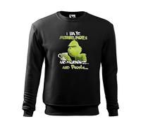 Makdi I Hate Morning People and Mornings and People Grinch and Coffee Lover Sudadera Negra Unisex Size XXL