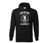 Makdi Nevermore Academy Wednesday On Wednesdays We Wear Black Sudadera con Capucha Negra Unisex Size M