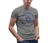 Makdi Support Israel I Stand with Israel Camiseta De Hombre Gris Size L