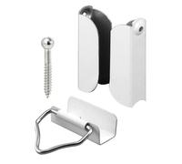 Make-2-Fit PL 7847 - Pantalla de 7/16 pulg., parte superior e inferior, aluminio, color blanco, 2 ganchos y 1 pestillo, paquete de 2