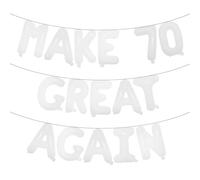 Make 70 Great Again - Pancarta de globos con purpurina - Divertidas decoraciones de 70 cumpleaños y aniversario para hombres y mujeres - Suministros y regalos para fiestas (Make 70 Great Again White)