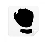 Make A Fist Gesture Silhouette - Juego de 2 gafas de limpieza para limpiar la pantalla del teléfono, tela de ante