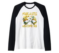 Make A Little Wish Dandelion Gnome Graphic For Gardener Camiseta Manga Raglan