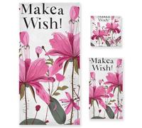 Make A Wish - Juego de toallas faciales absorbentes de 3 piezas, 1 toalla de baño, 1 toalla de mano y 1 paño para el cuerpo y la cara del baño
