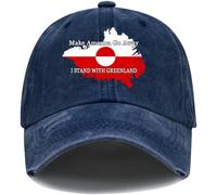 Make America Go Away - Gorra con texto en inglés "I Stand with Groenlandia", Azul marino-PN-1, 53