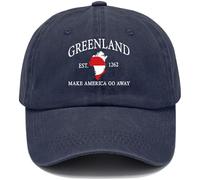 Make America Go Away, gorra de béisbol de Groenlandia, gorra de béisbol Make America Go Away, Azul oscuro-NZ-1, 53