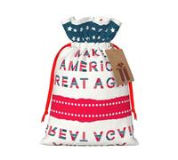 Make America Great Again - Bolsa de regalo de lona con cordón, bolsa de regalo personalizada reutilizable