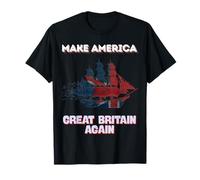Make America Great Britain Again Mapa de EE. UU. Bandera británica Humor Camiseta