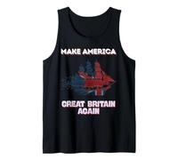 Make America Great Britain Again Mapa de EE. UU. Bandera británica Humor Camiseta sin Mangas