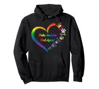 Make America Kids Again Love Dog Paw Sudadera con Capucha