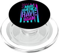 Make America Rave Again Techno Festival EDM DJ USA Flag PopSockets PopGrip para MagSafe