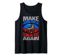 Make America Skate Again Retro Rollerskates Patinaje Divertido Cita Camiseta sin Mangas