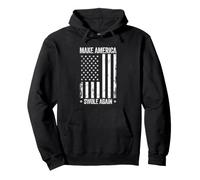 Make America Swole Again Divertido Partido Patriótico de la Bandera de los Estados Unidos Sudadera con Capucha