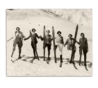 Make Em Laugh Lady Skiers - 11x14 estampado de arte sin marco - Excelente regalo y decoracin para el albergue de esqu y cabaa por debajo de $ 15