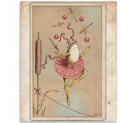 Make Em Rish Highwire Frog Vintage Ilustration - CottageCore Goblincore Vintage Home D? Cor 11x14 Impresin de arte sin marco - Piece de habitacin p