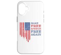 Make Free Speech Free Again: First Amendment Conservative Carcasa para iPhone 16 Plus