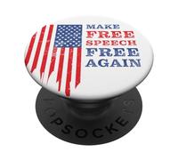Make Free Speech Free Again: First Amendment Conservative PopSockets PopGrip Adhesivo