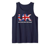 Make Free Speech Free Again: UK Flag Conservative Camiseta sin Mangas