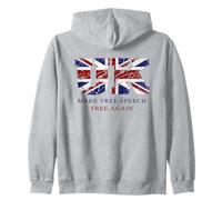 Make Free Speech Free Again: UK Flag Conservative Grunge Sudadera con Capucha
