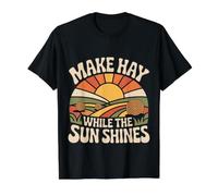 Make Hay While The Sun Shines Cotizaciones optimistas |- Camiseta gráfica económica, Hombre, Negro, S