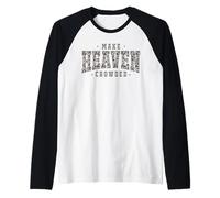 Make Heaven Crowded Christian Camo Fe Adoración Oración Camiseta Manga Raglan