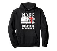 Make Heaven Crowded Christian Cross American Flag Patriotic Sudadera con Capucha