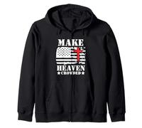 Make Heaven Crowded Christian Cross American Flag Patriotic Sudadera con Capucha