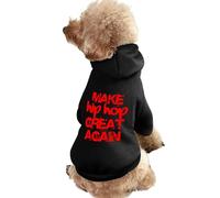 Make Hip Hop Great Again Sudadera con Capucha para Perro cálida, Disfraz de Perro Lindo, Sudadera, Ropa acogedora para Mascotas S