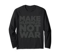 Make Hummus Not War - Peace Middle East Foodie Vegan Manga Larga
