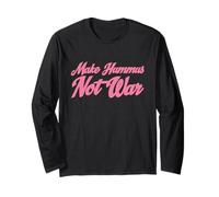 Make Hummus Not War - Peace Middle East Foodie Vegan Manga Larga