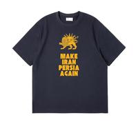 Make Iran Great Again Camisetas Deporte Hombre, Camisetas Manga Corta Hombre de Cuello a La Caja, Ropa Deportiva de Cuello Redondo Informales, Ligera(DarkGrey,4XL)