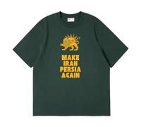 Make Iran Great Again Camisetas Deporte Hombre, Camisetas Manga Corta Hombre de Cuello a La Caja, Ropa Deportiva de Cuello Redondo Informales, Ligera(Green,3XL)