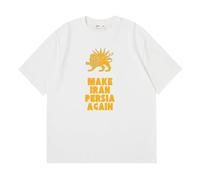 Make Iran Great Again Camisetas Deporte Hombre, Camisetas Manga Corta Hombre de Cuello a La Caja, Ropa Deportiva de Cuello Redondo Informales, Ligera(White,4XL)