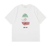 Make Iran Great Again Camisetas Manga Corta Hombre, Camisetas de Manga Corta Atlético Entrenamiento, Ropa Deportiva de Cuello Redondo Informales, Ligera(White,L)