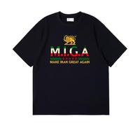 Make Iran Great Again Camisetas Running Hombre, Camiseta Hombre Manga Corta Informal Deportiva, Ropa Secado Rápido Respirable para Running Gym Ciclismo, Ligera(Black,XL)