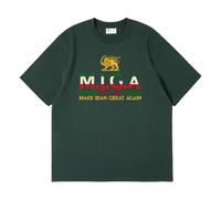 Make Iran Great Again Camisetas Running Hombre, Camiseta Hombre Manga Corta Informal Deportiva, Ropa Secado Rápido Respirable para Running Gym Ciclismo, Ligera(Green,4XL)