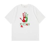 Make Iran Great Again Ropa Hombre con Cuello Redondo, Camisetas Gym Running Hombres, Ropa de Manga Corta Ultra Ligera y Transpirable, Ligera(White,L)